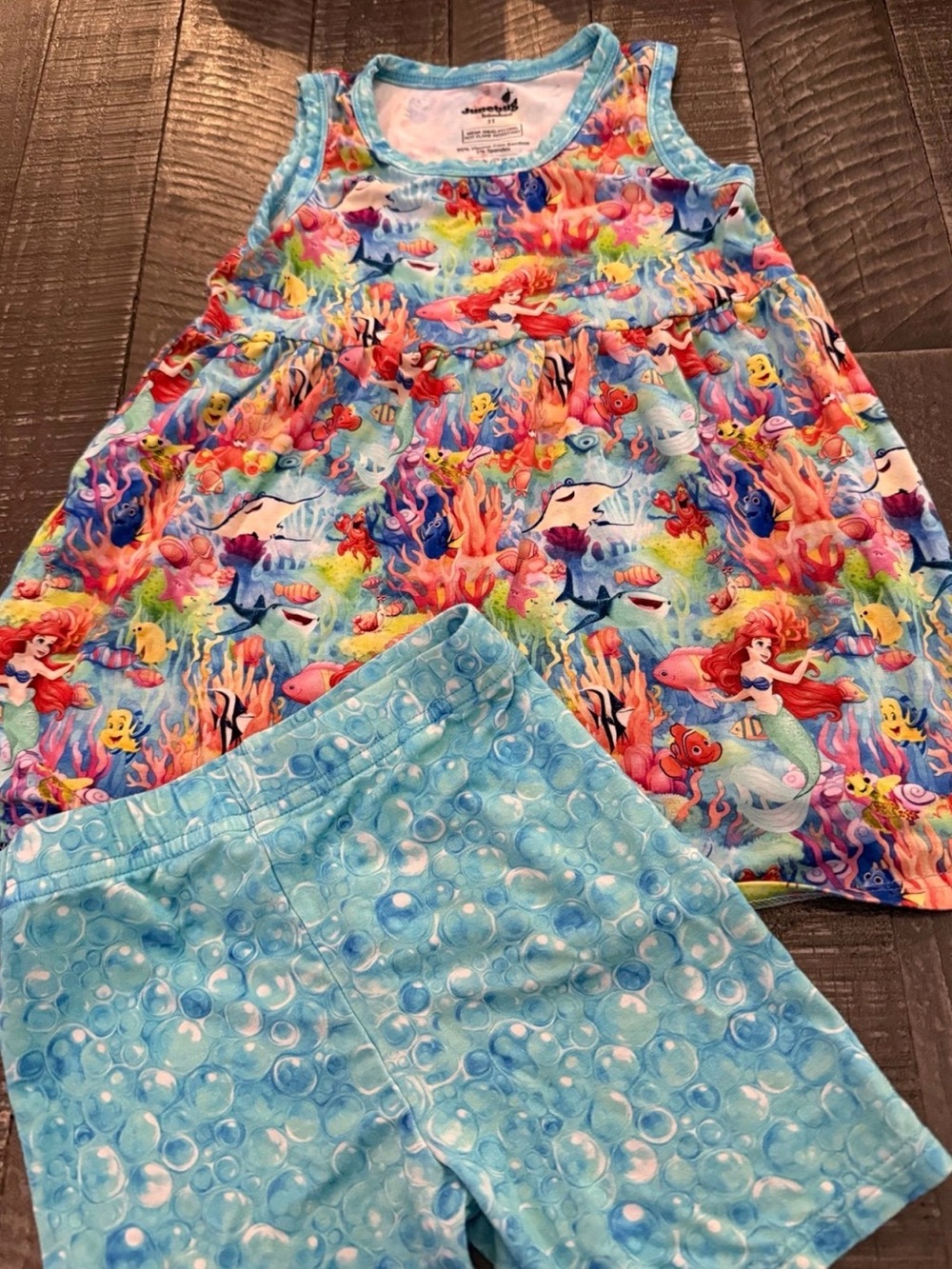 Junebug Bamboo Disney Little Mermaid Dress and shorts